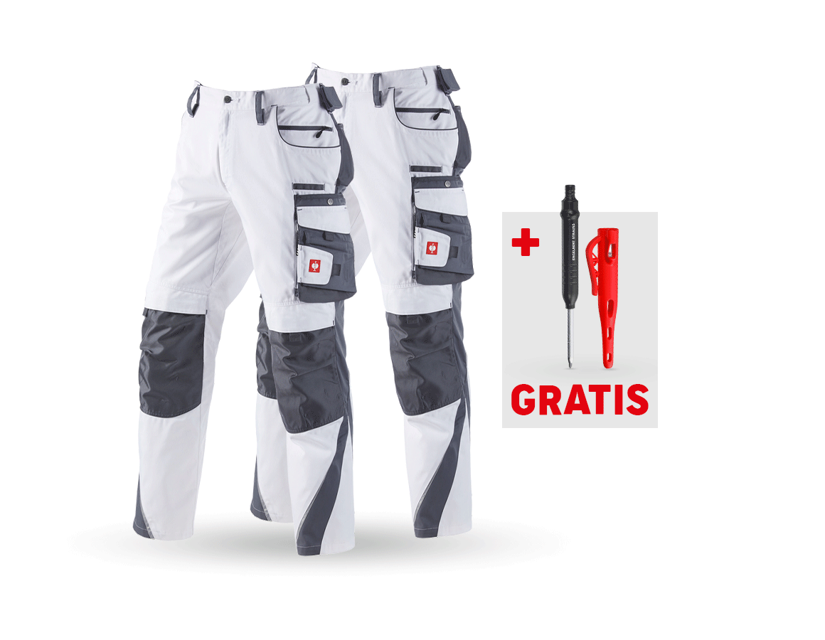 Bekleidung: SET: 2x Bundhose e.s.motion + weiß/grau