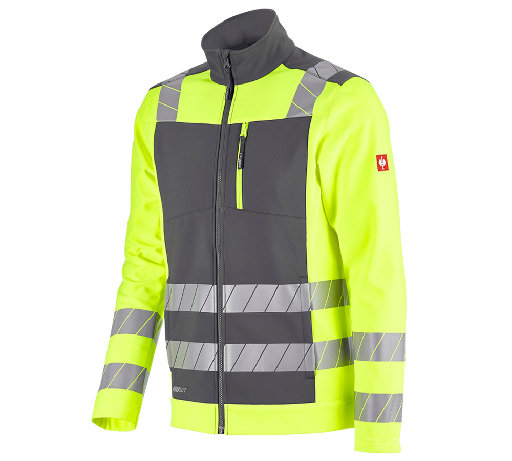 Themen: Warnschutz Softshelljacke e.s.motion 24/7 + anthrazit/warngelb