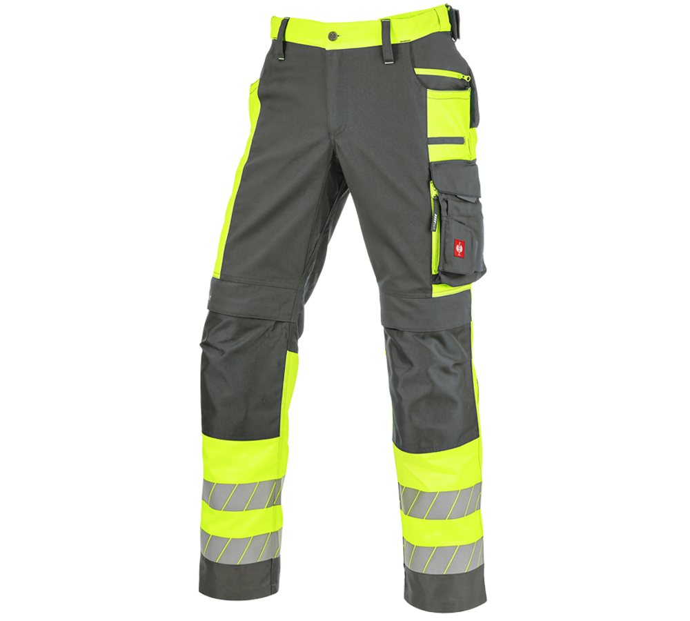 Hosen: Warnschutz Bundhose e.s.motion 24/7 + anthrazit/warngelb