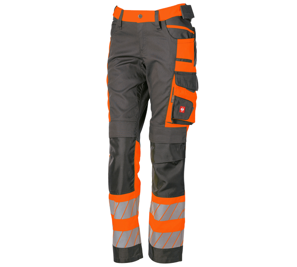 Hosen: Warnschutz Bundhose e.s.motion 24/7, Damen + anthrazit/warnorange