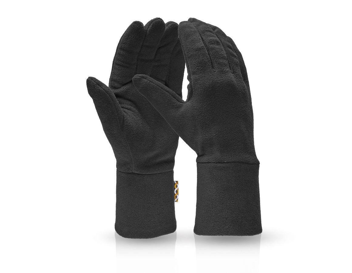 Kälte: e.s. FIBERTWIN® microfleece Handschuhe + schwarz