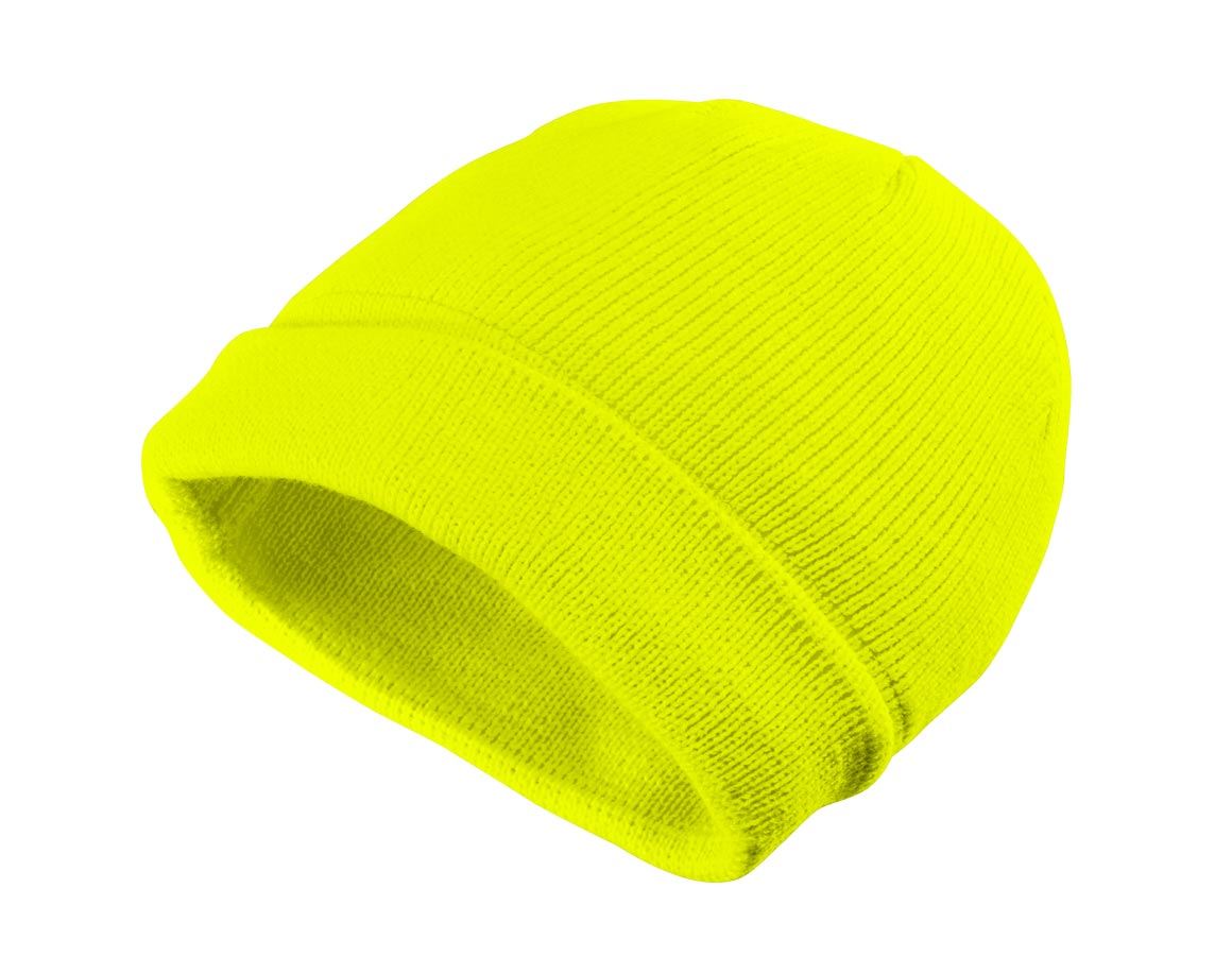 Accessoires: Winter-Strickmütze Neon + gelb