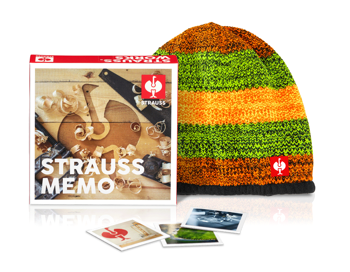 Accessoires: STRAUSS Memory Kinder Geschenk-Set II + schwarz/warngelb/warnorange