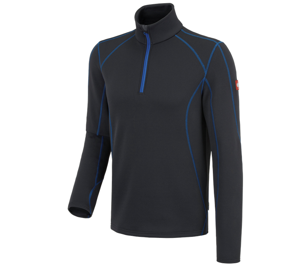 Shirts & Co.: Funkt.-Troyer thermo stretch e.s.motion 2020 + graphit/enzianblau