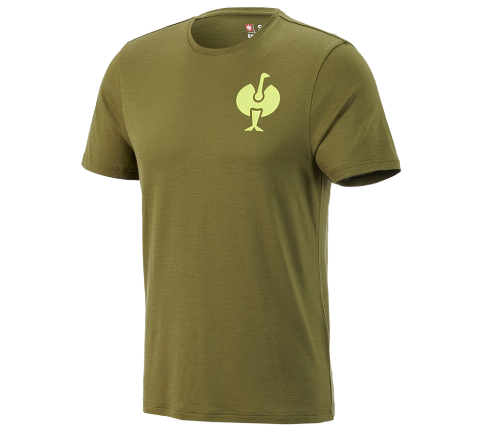 Themen: T-Shirt Merino e.s.trail + wacholdergrün/limegrün