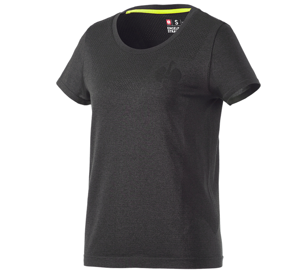 Shirts & Co.: T-Shirt seamless e.s.trail, Damen + schwarz melange