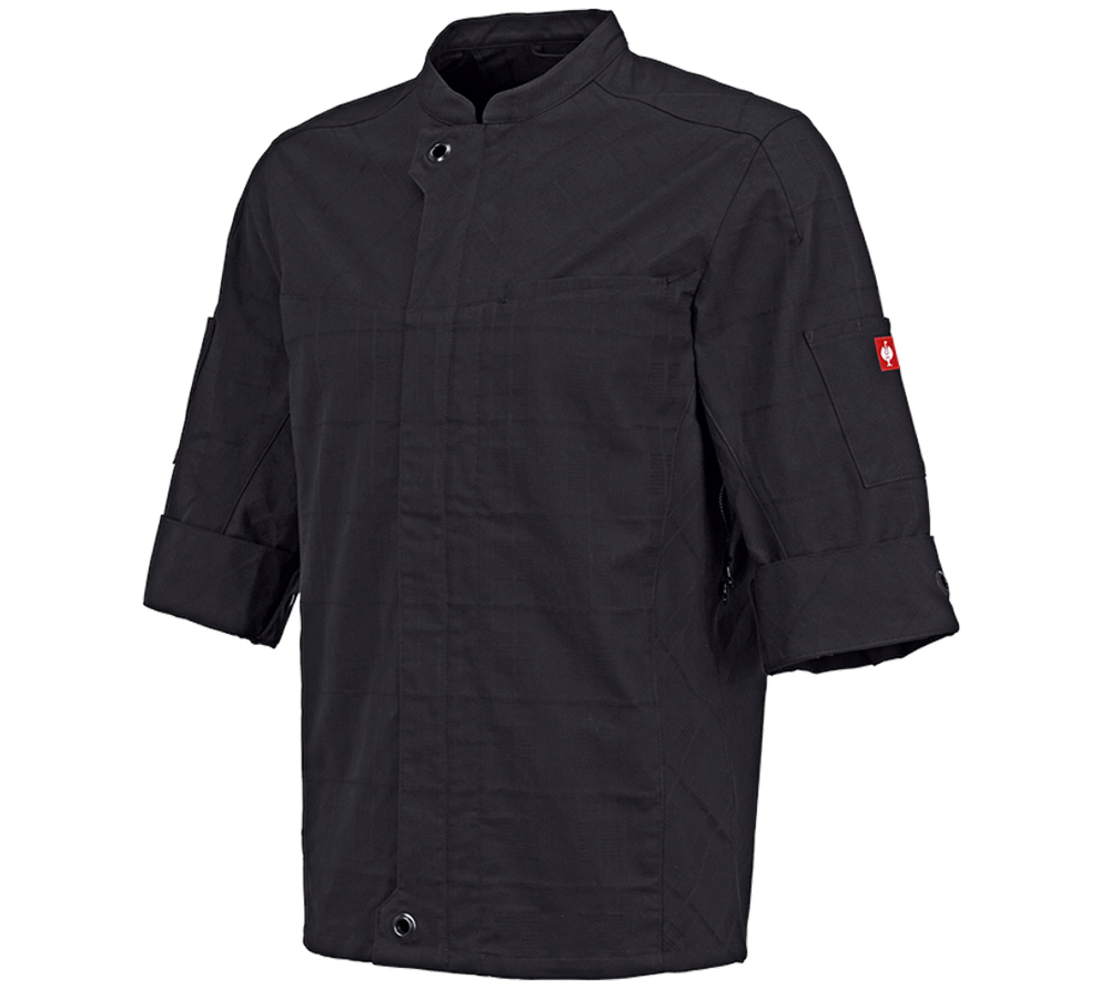 Shirts & Co.: Berufsjacke kurzarm e.s.fusion, Herren + schwarz