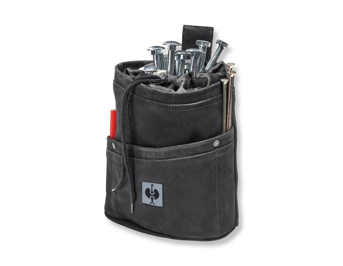 Werkzeugtaschen: Leder-Nageltasche XL e.s.vintage + schwarz