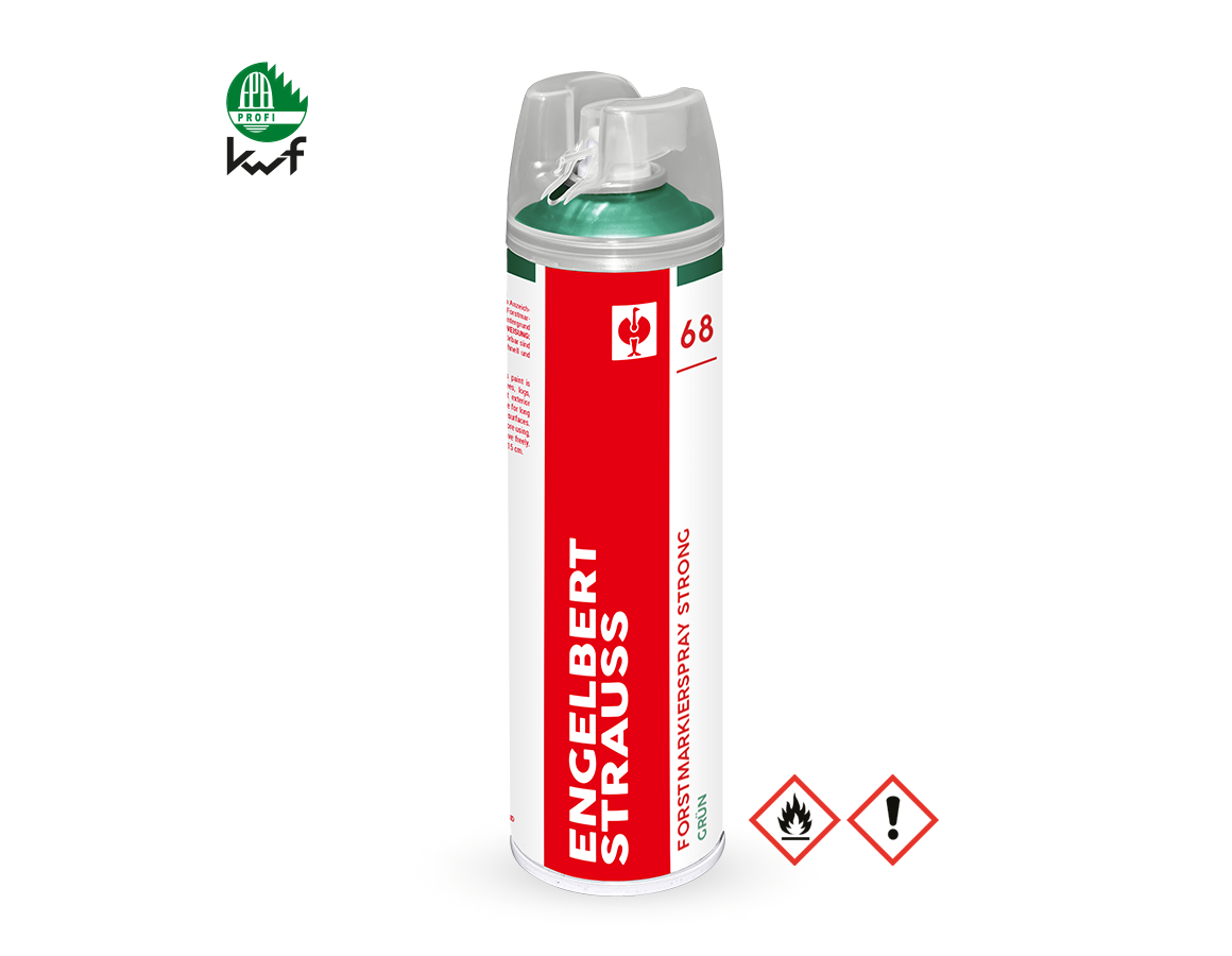 Sprays: e.s. Forstmarkierspray Strong #68 + grün
