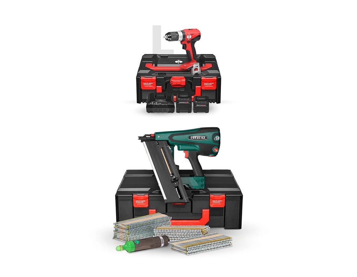 Werkzeuge: 18,0 V Akku-Hybrid Nagler+Schrauber Set