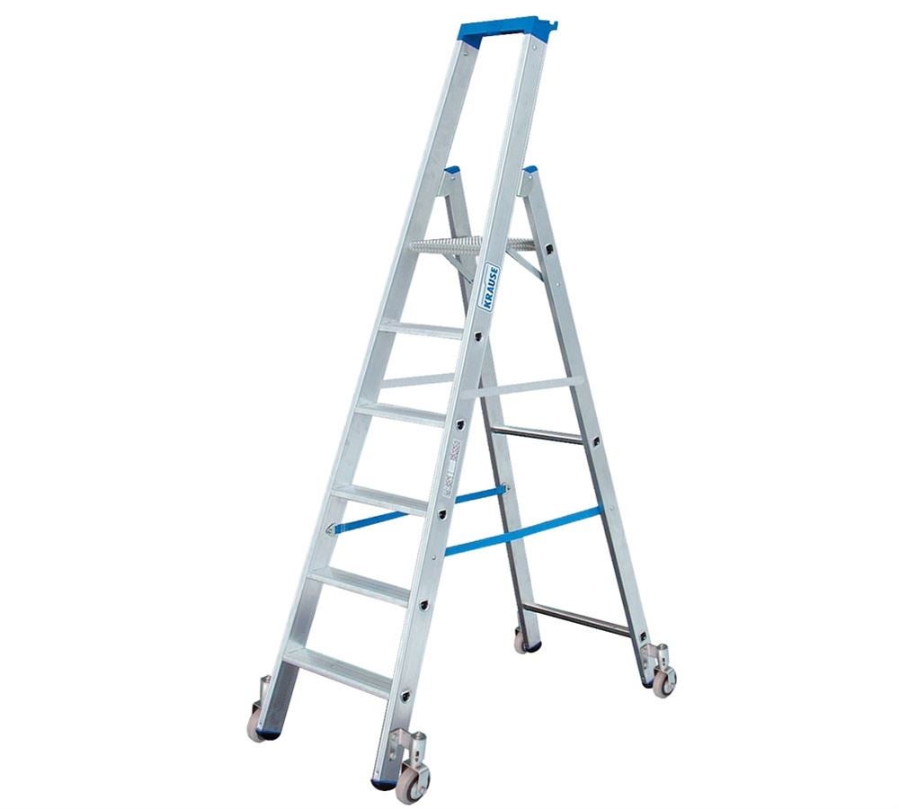 Leitern: KRAUSE Alu-Stufen-Stehleiter, fahrbar