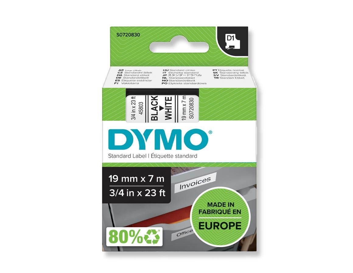 Bürogeräte: DYMO D1 Schriftbänder, 19 mm + weiß/schwarz