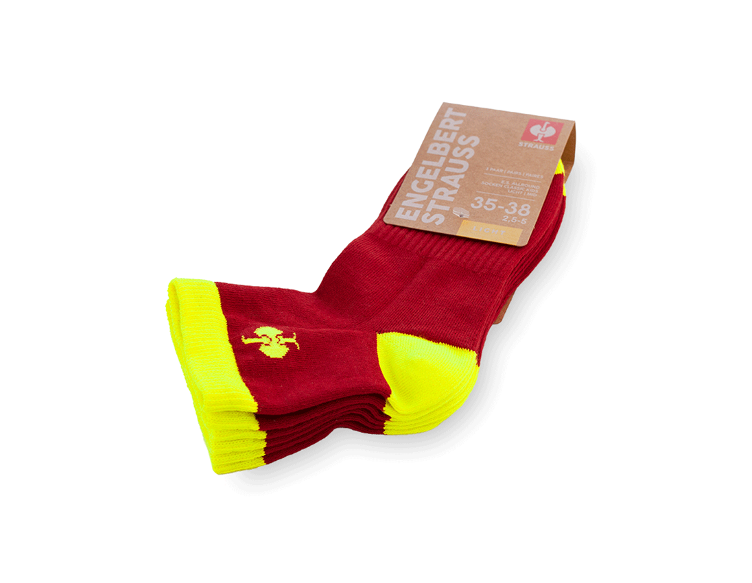 Accessoires: e.s.Allround Socken Classic light/mid, Kinder + feuerrot/warngelb