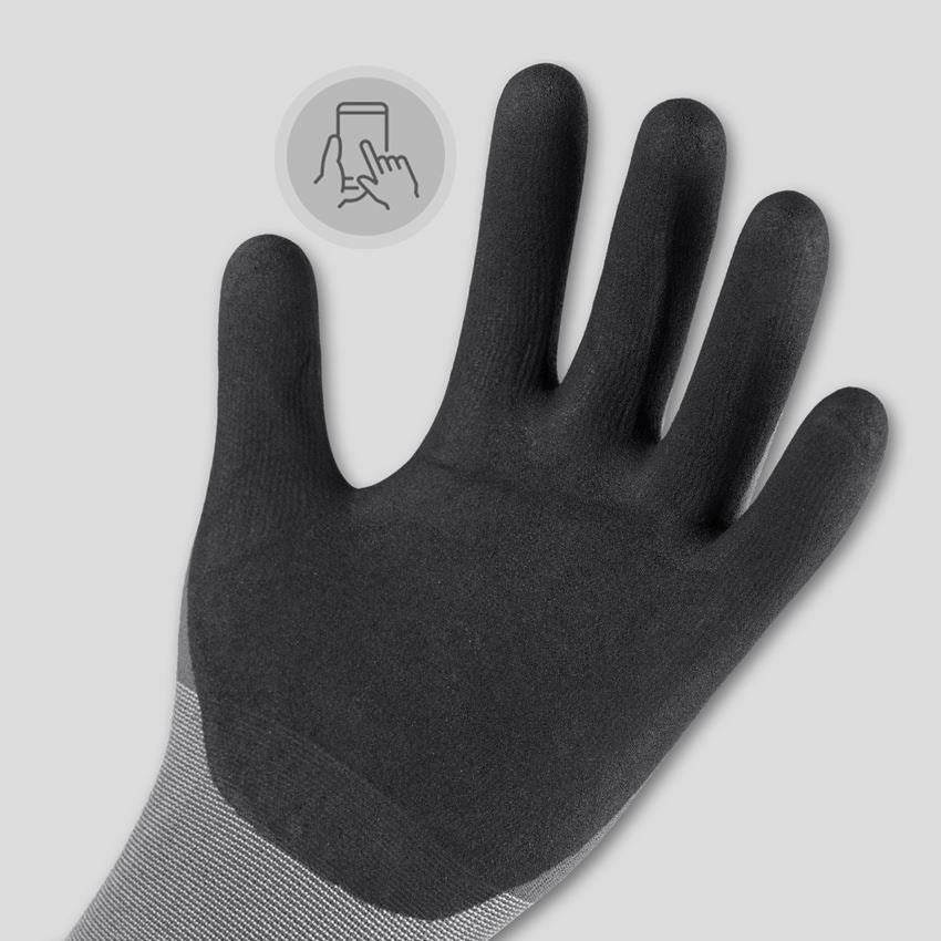 Beschichtet: e.s. Nitril-Handschuhe evertouch micro + schwarz/grau 2