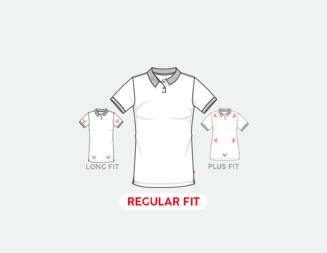 Shirts & Co.: e.s. Piqué-Polo cotton stretch, Damen + graumeliert 1