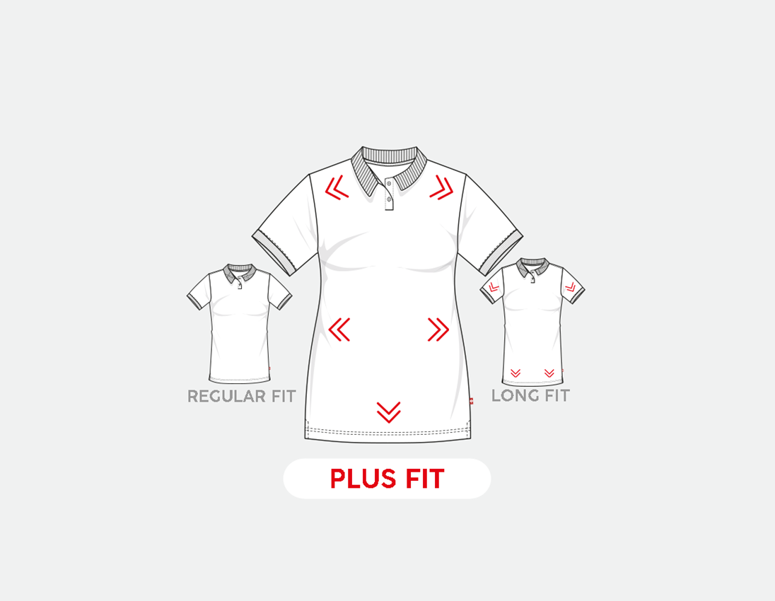 Shirts & Co.: e.s. Piqué-Polo cotton stretch, Damen, plus fit + bordeaux 1