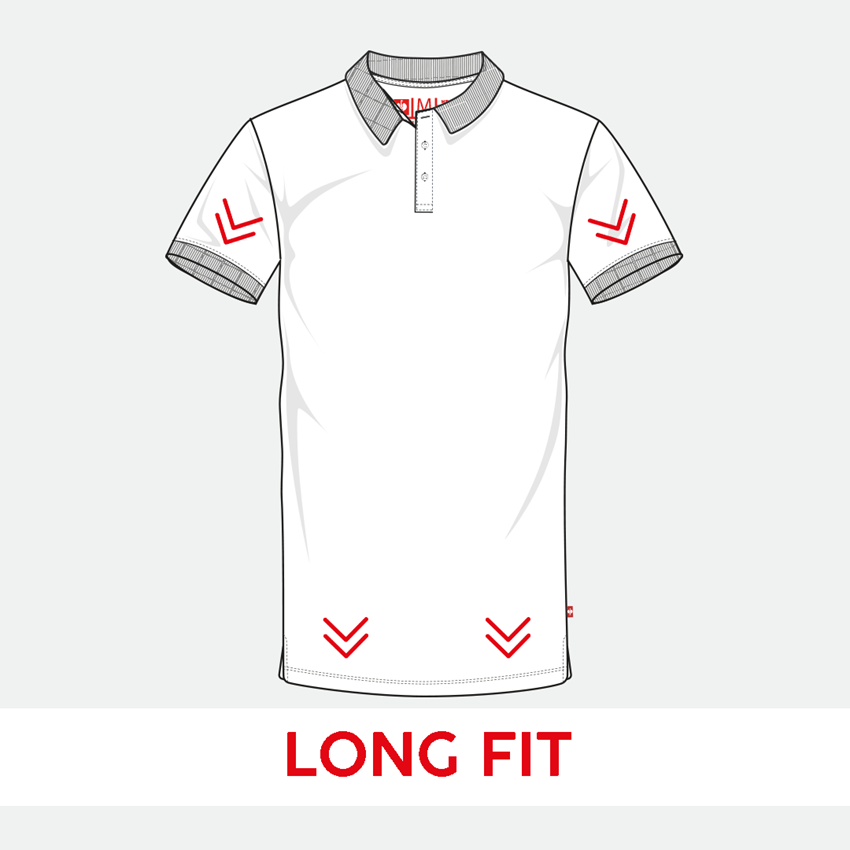 Shirts & Co.: e.s. Piqué-Polo cotton stretch, long fit + graumeliert 2