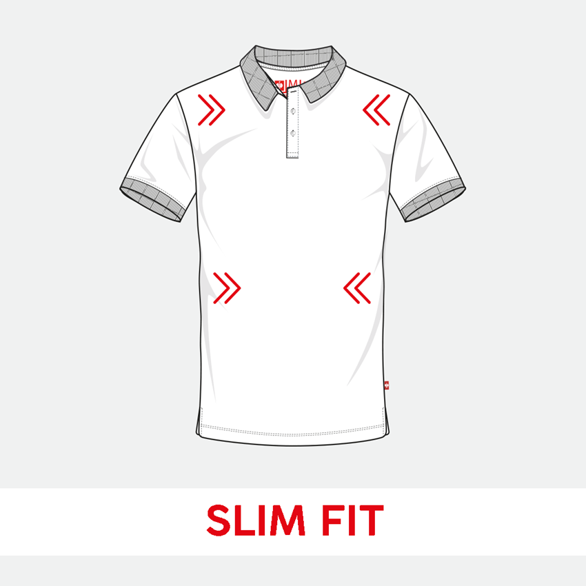 Shirts & Co.: e.s. Piqué-Polo cotton stretch, slim fit + weiß 2