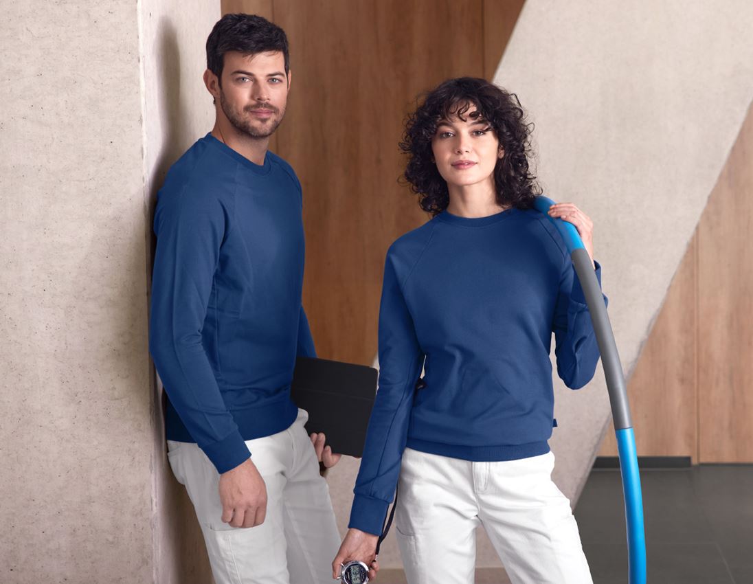 Shirts & Co.: e.s. Sweatshirt cotton stretch, Damen + alkaliblau 1