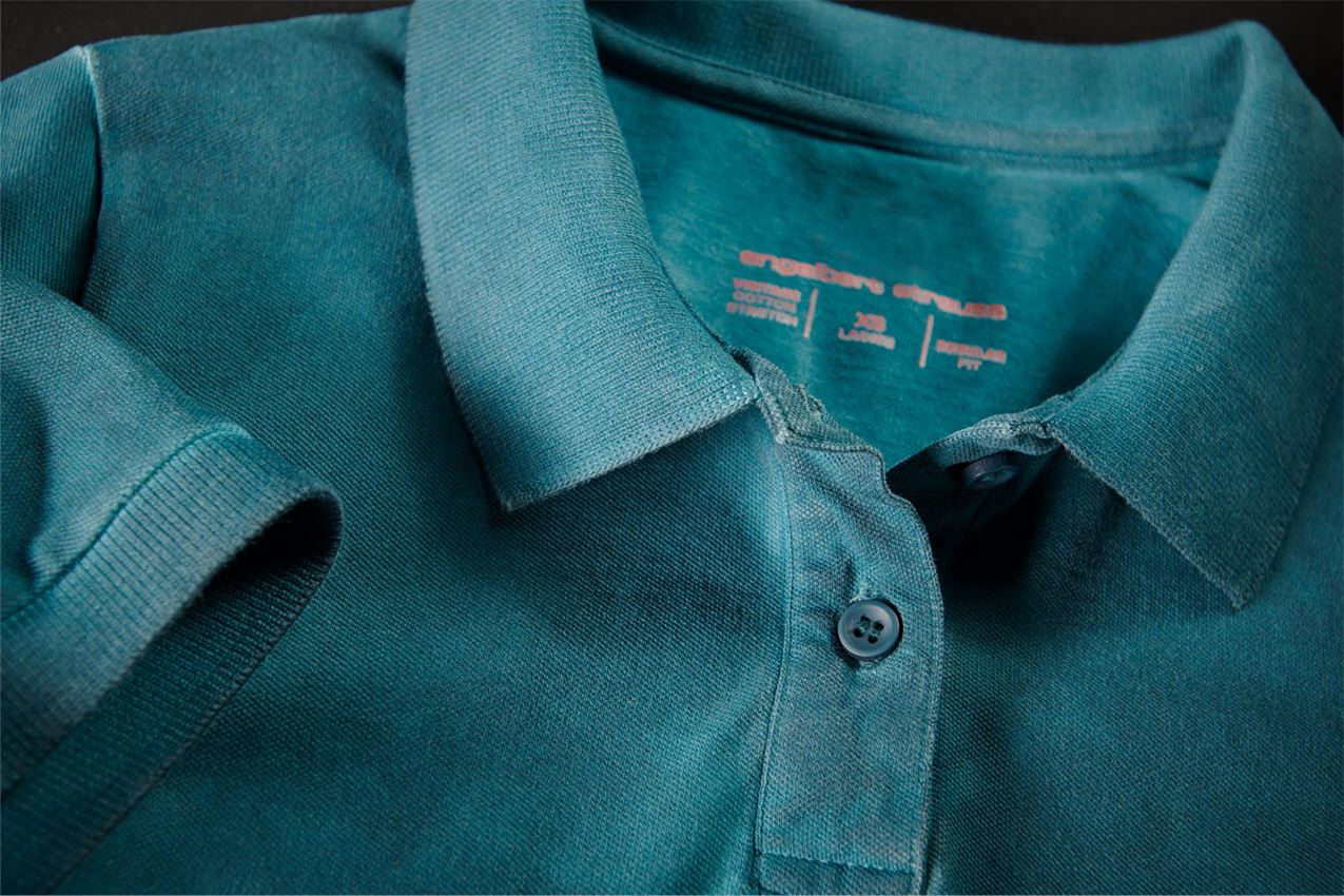 Themen: e.s. Polo-Shirt vintage cotton stretch, Damen + dunkelcyan vintage 2