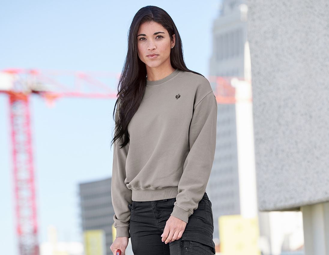 Shirts & Co.: Oversize Sweatshirt e.s.motion ten, Damen + opalgrau vintage 1