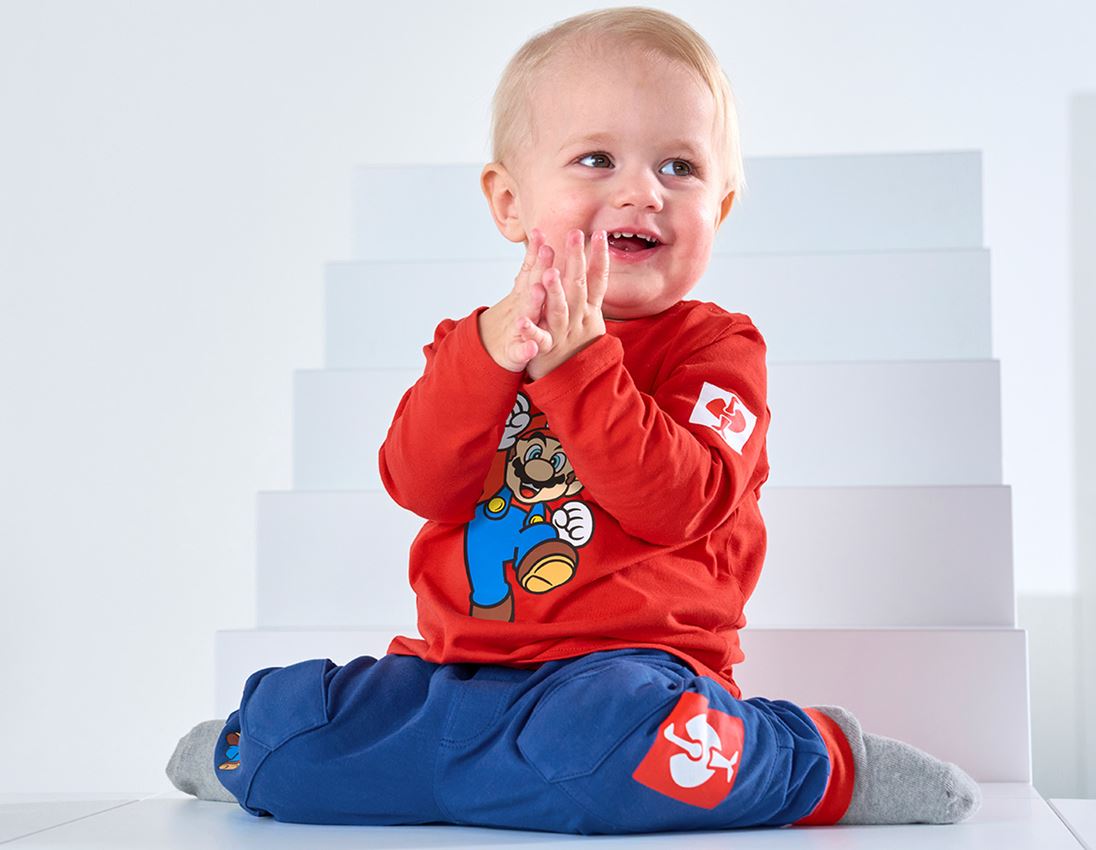 Bekleidung: Super Mario Baby Pyjama-Set + alkaliblau/straussrot
