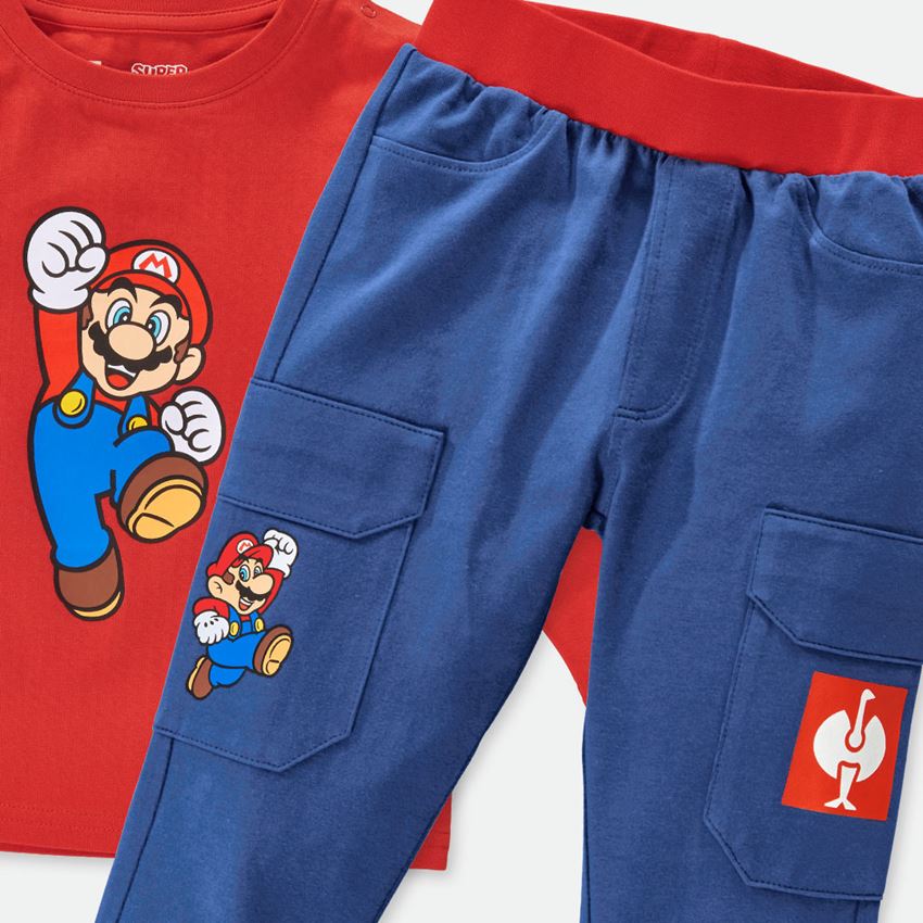 Bekleidung: Super Mario Baby Pyjama-Set + alkaliblau/straussrot 2