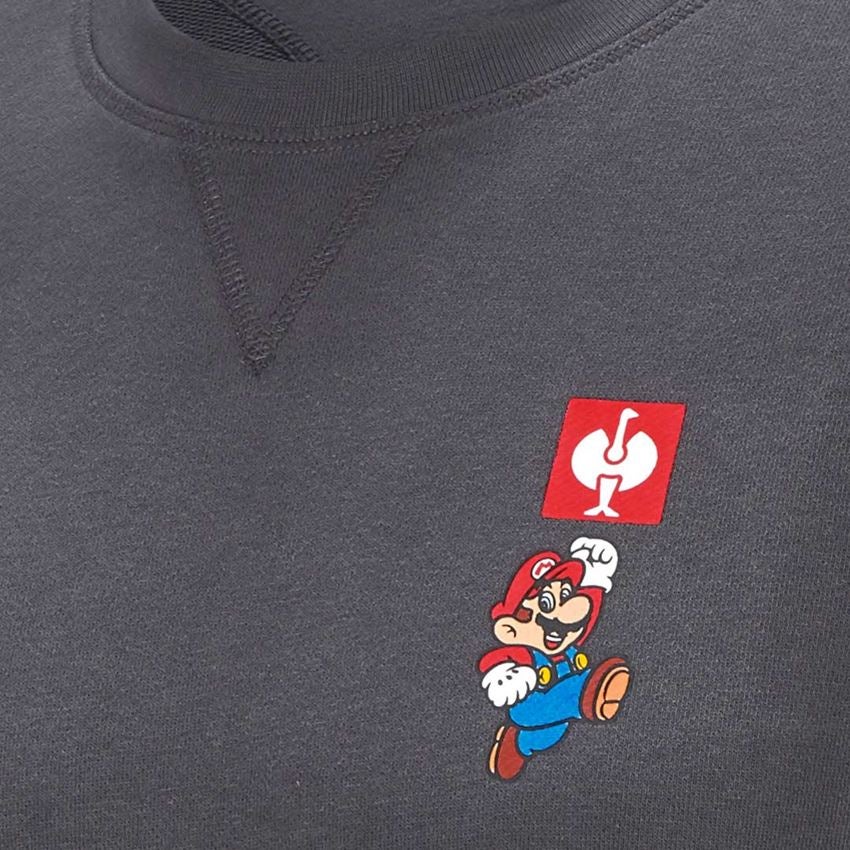 Shirts & Co.: Super Mario Sweatshirt, Herren + anthrazit 2
