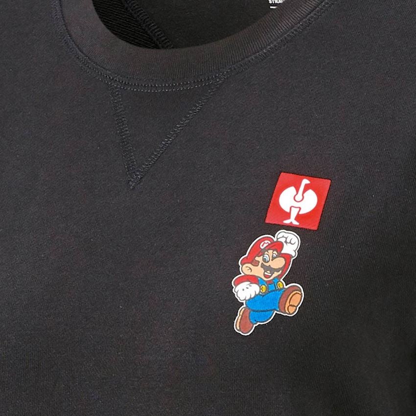 Bekleidung: Super Mario Sweatshirt, Damen + schwarz 2