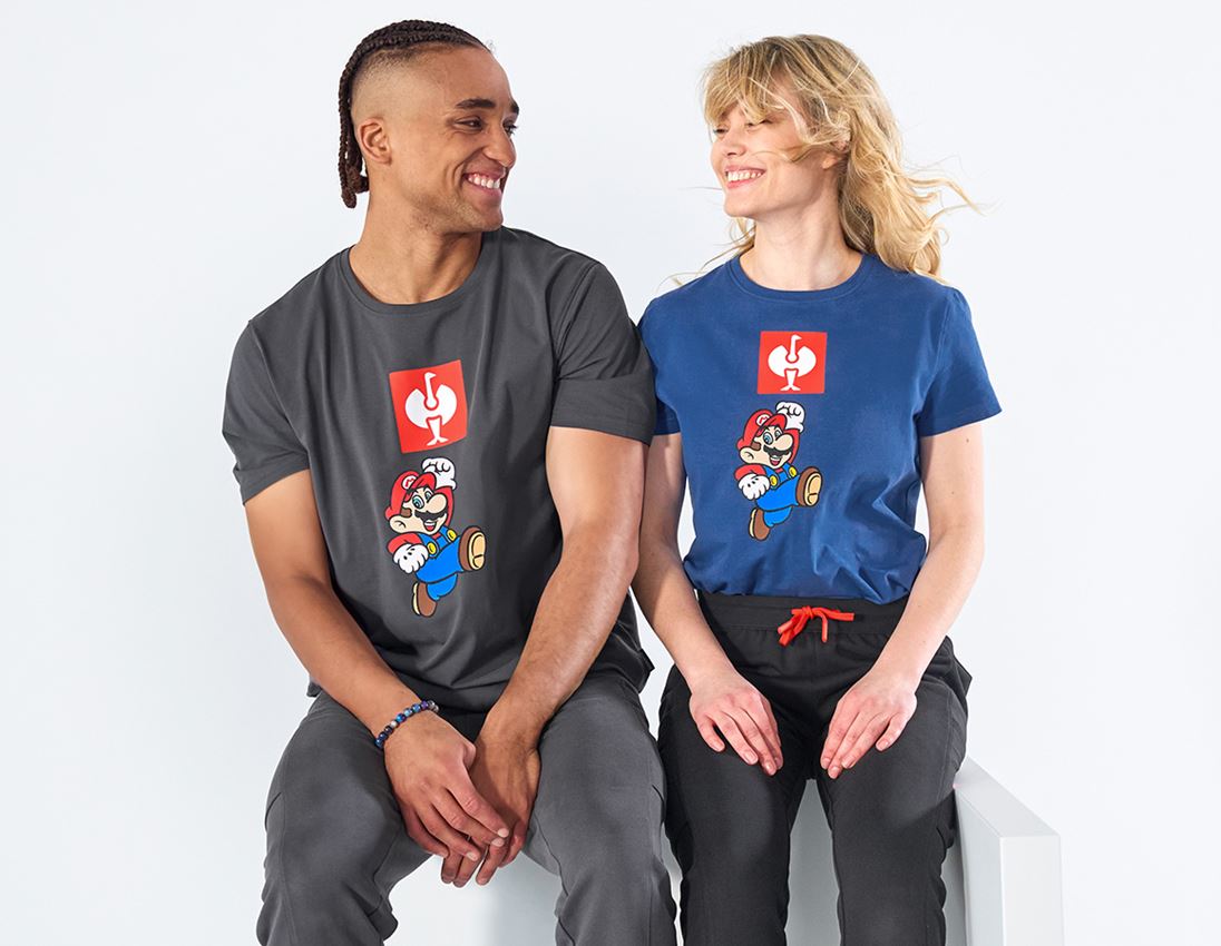 Bekleidung: Super Mario T-Shirt, Herren + anthrazit 1