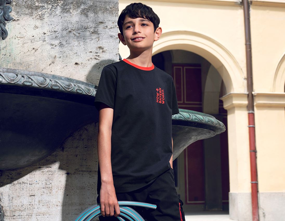 Shirts & Co.: FCB Premium Kids T-Shirt Cotton Stretch + black/straussred