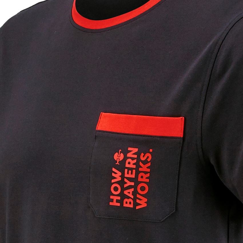 Kollaborationen: FCB Premium T-Shirt Cotton Stretch Pocket + black/straussred 2