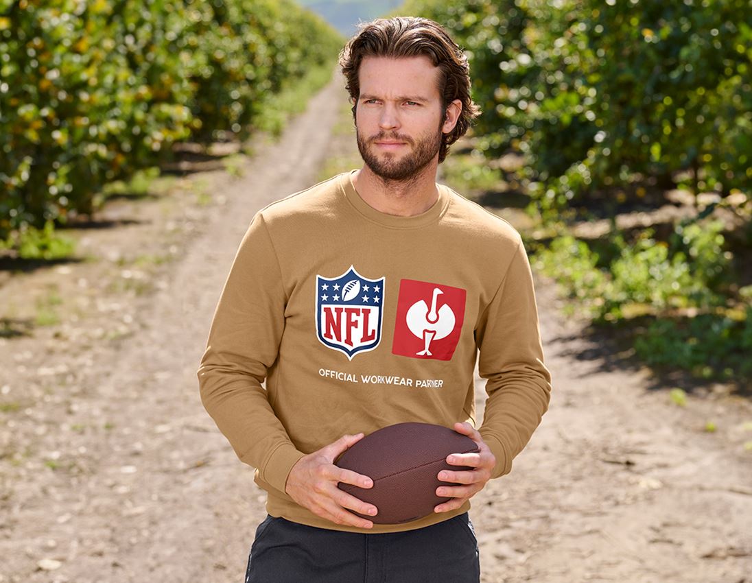 Shirts & Co.: NFL Sweatshirt cotton + mandelbraun 1