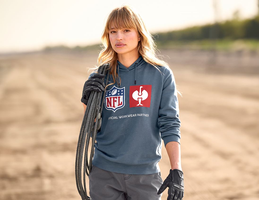 Kollaborationen: NFL Hoodie cotton, ladies + oxidblau