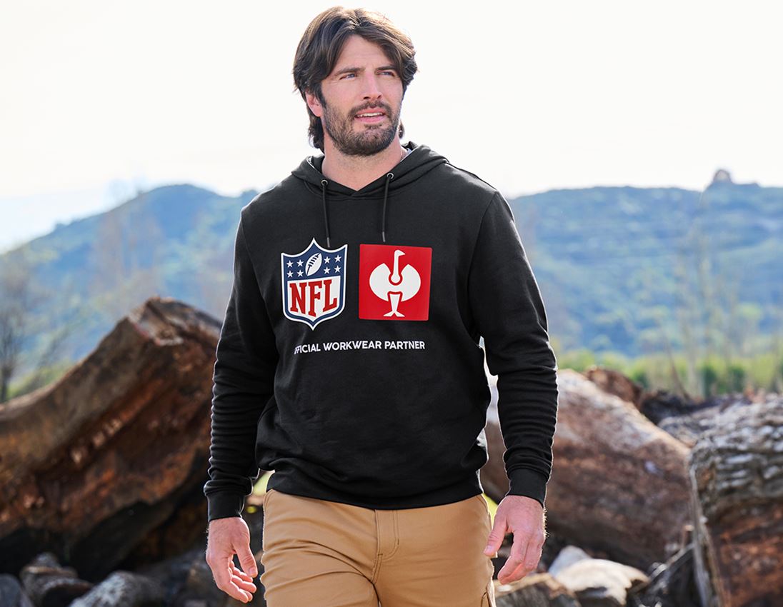 Shirts & Co.: NFL Hoodie cotton + schwarz