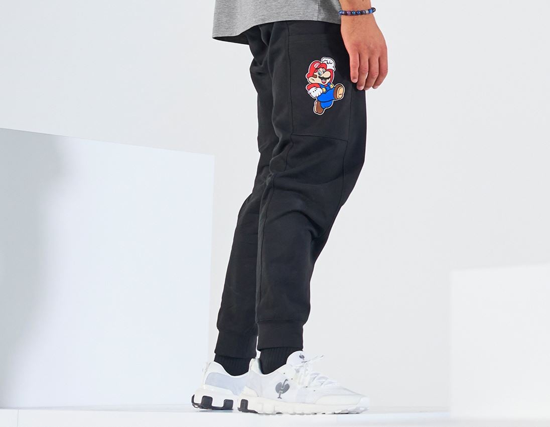 Bekleidung: Super Mario Sweatpants, Herren + schwarz