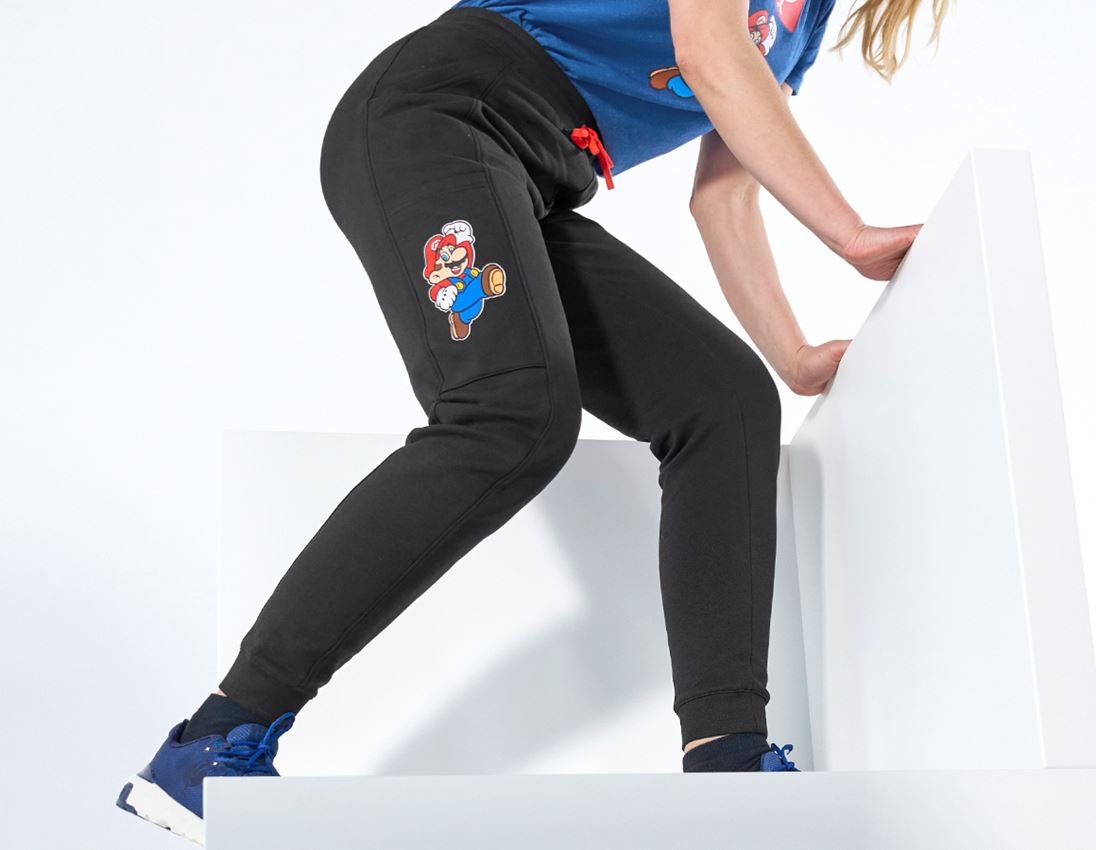 Bekleidung: Super Mario Sweatpants, Damen + schwarz