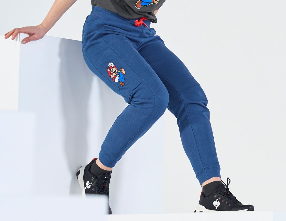 Accessoires: Super Mario Sweatpants, Damen + alkaliblau