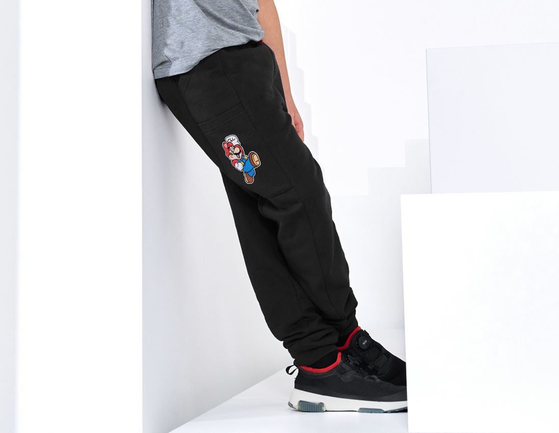 Kollaborationen: Super Mario Sweatpants, Kinder + schwarz