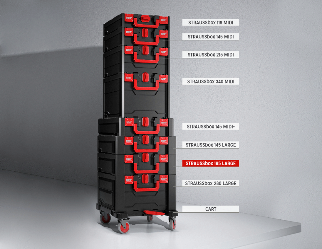 STRAUSSbox System: STRAUSSbox 165 large + schwarz/rot