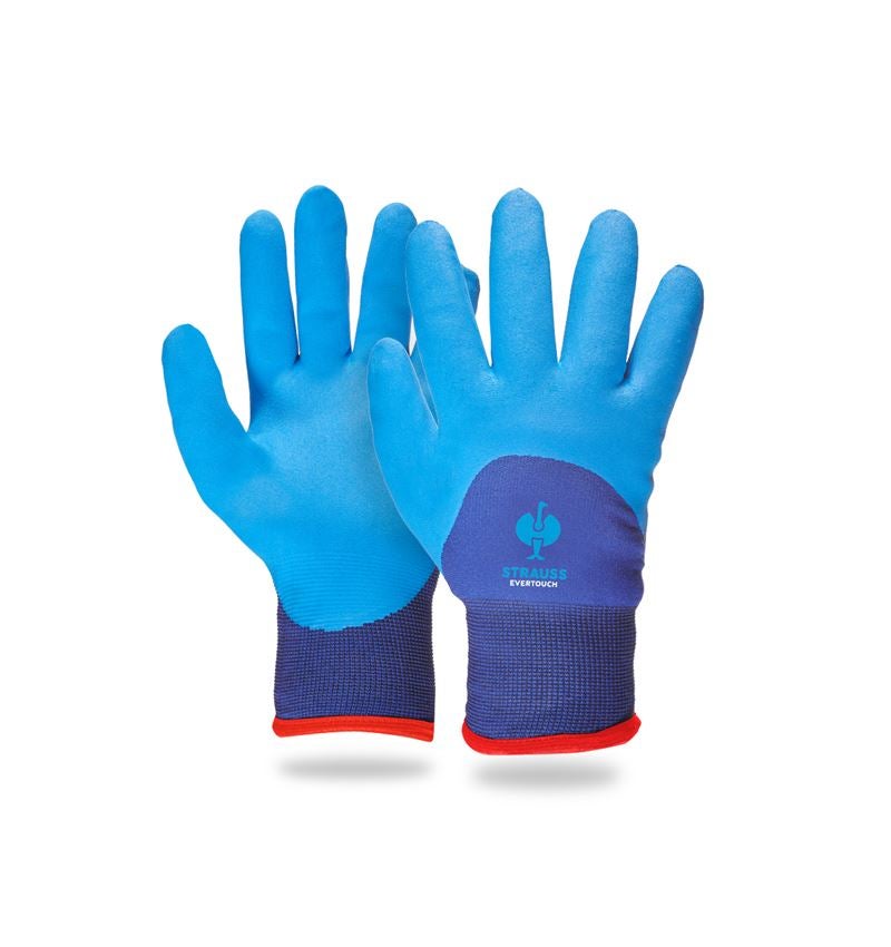 Beschichtet: e.s. Nitril-Handschuhe evertouch winter + blau/dunkelblau-melange