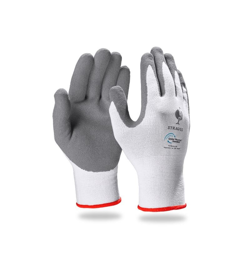 Beschichtet: e.s. Nitrilschaum-Handschuhe recycled, 3 Paar + anthrazit/weiß