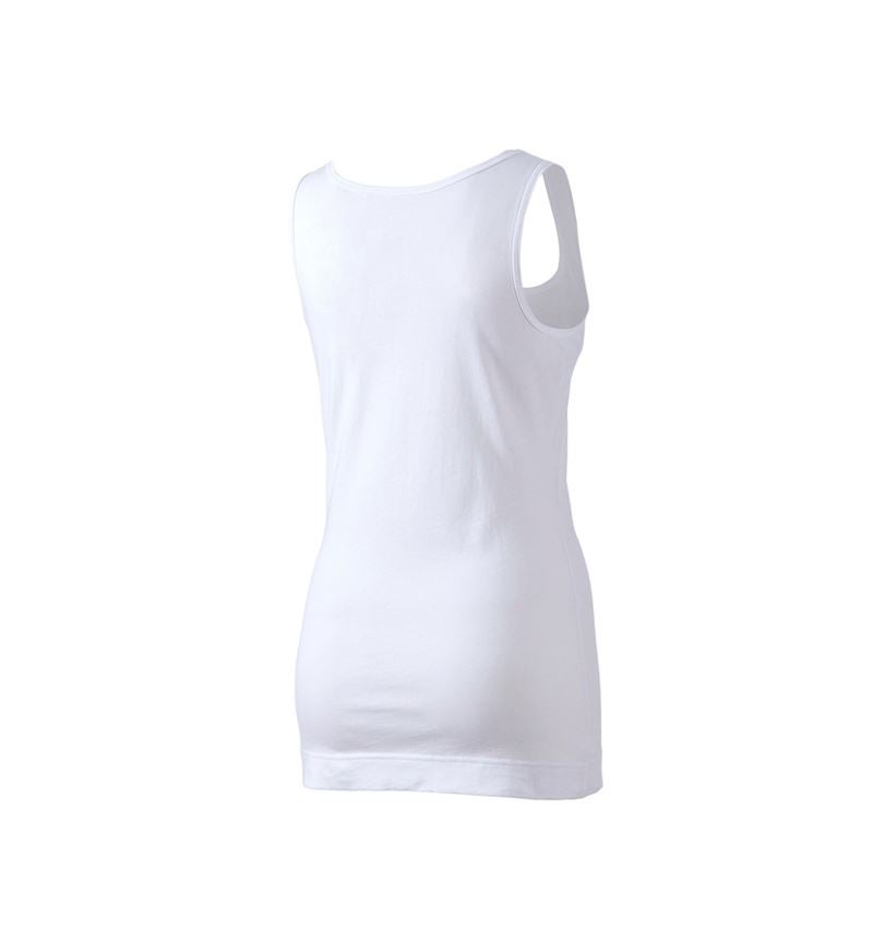 Shirts & Co.: e.s. Long-Tank cotton, Damen + weiß 2