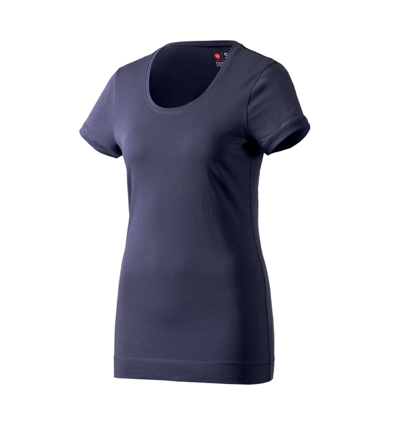 Shirts & Co.: e.s. Long-Shirt cotton, Damen + dunkelblau 1