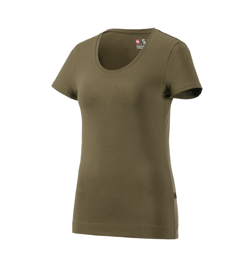 Shirts & Co.: e.s. T-Shirt cotton stretch, Damen + schlammgrün 3