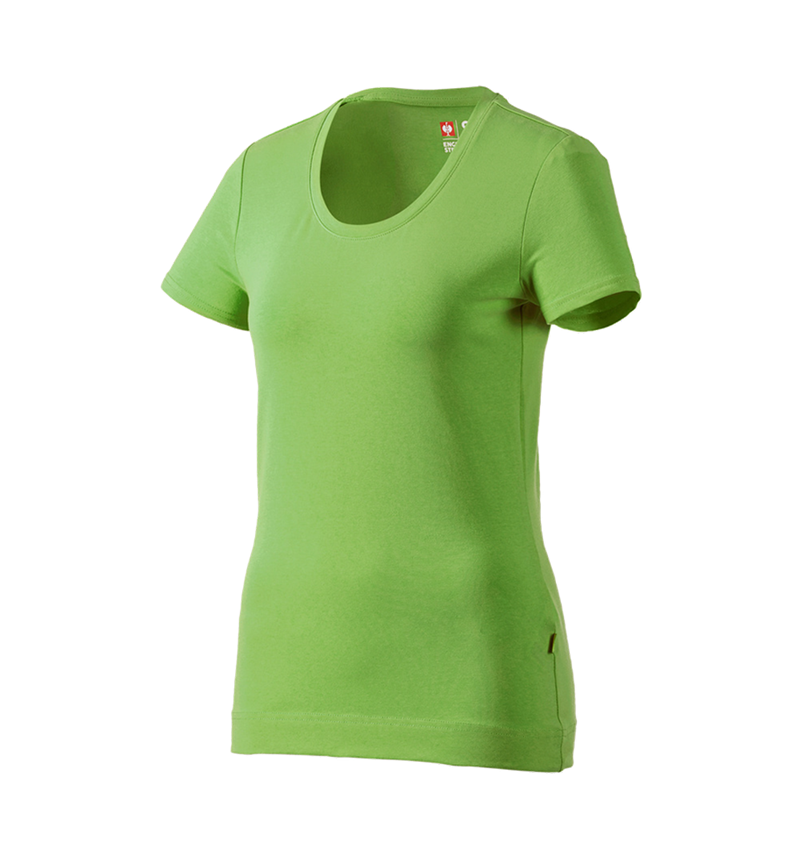 e.s. T-Shirt cotton | stretch, seegrün Damen Strauss