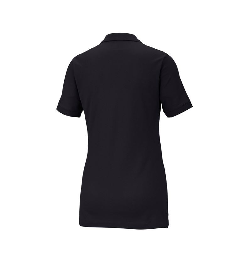 Shirts & Co.: e.s. Piqué-Polo cotton stretch, Damen + schwarz 3