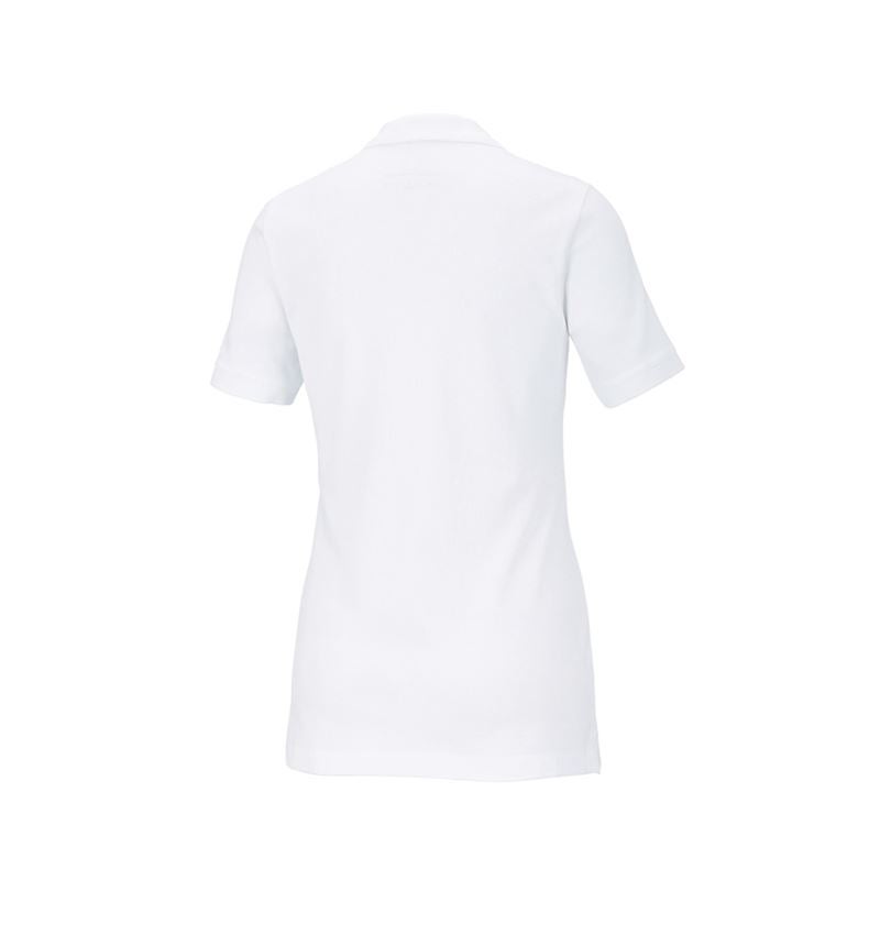 Shirts & Co.: e.s. Piqué-Polo cotton stretch, Damen + weiß 3