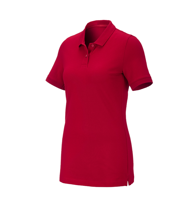 Shirts & Co.: e.s. Piqué-Polo cotton stretch, Damen + feuerrot 2