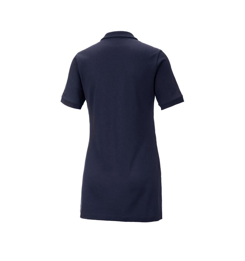 Themen: e.s. Piqué-Polo cotton stretch, Damen, long fit + dunkelblau 3